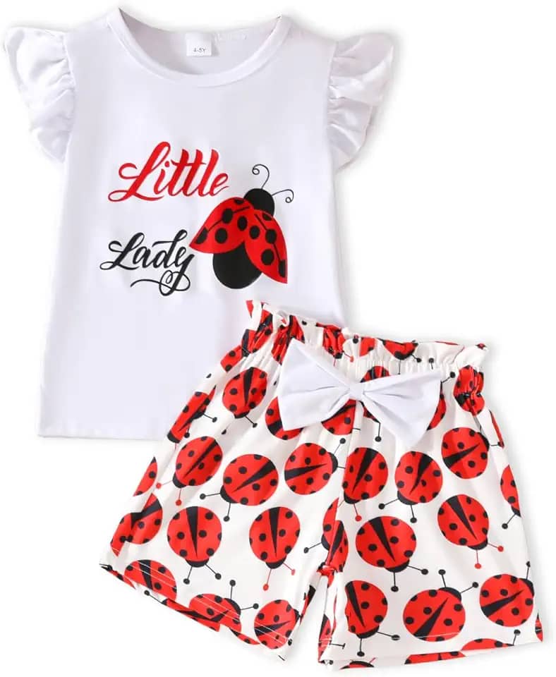 Conjunto de roupa infantil clássica casual com letras estampadas macias e respiráveis, 2 peças