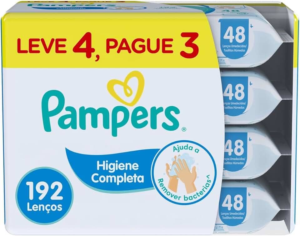 Lenços Umedecidos Pampers Higiene Completa - 192 lenços