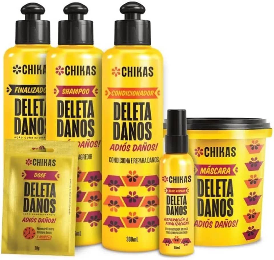 Kit Chikas 6 Produtos Para Recuperar Cabelos Danificados