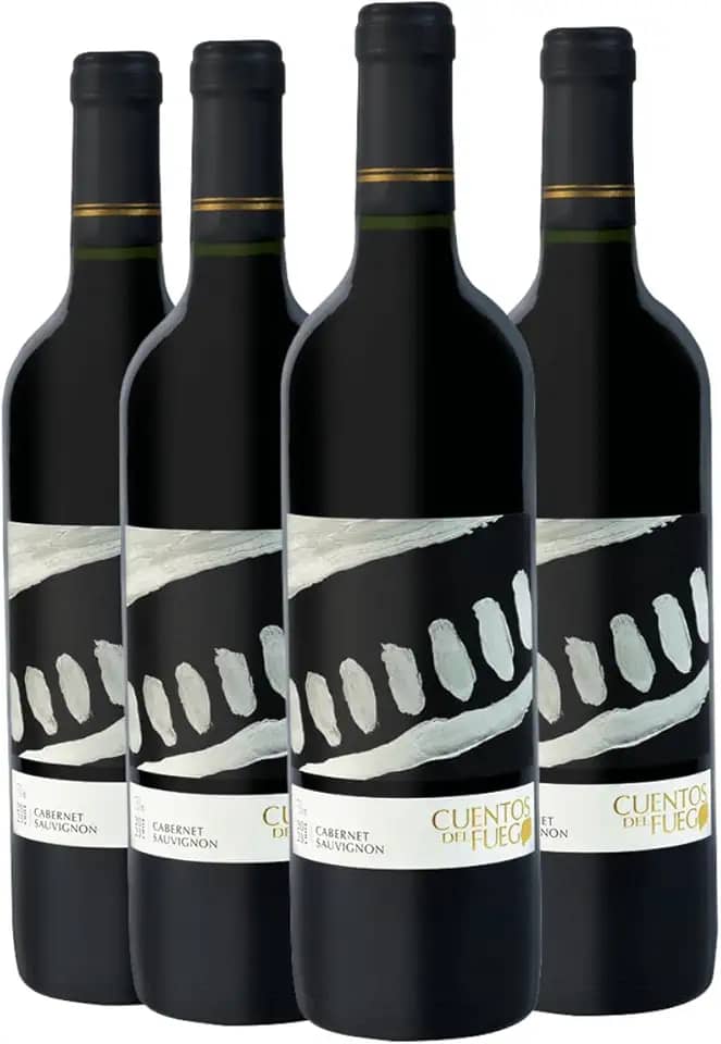 Kit com 4 Vinhos Chilenos Tinto Seco Cabernet Sauvignon Cuentos del Fuego