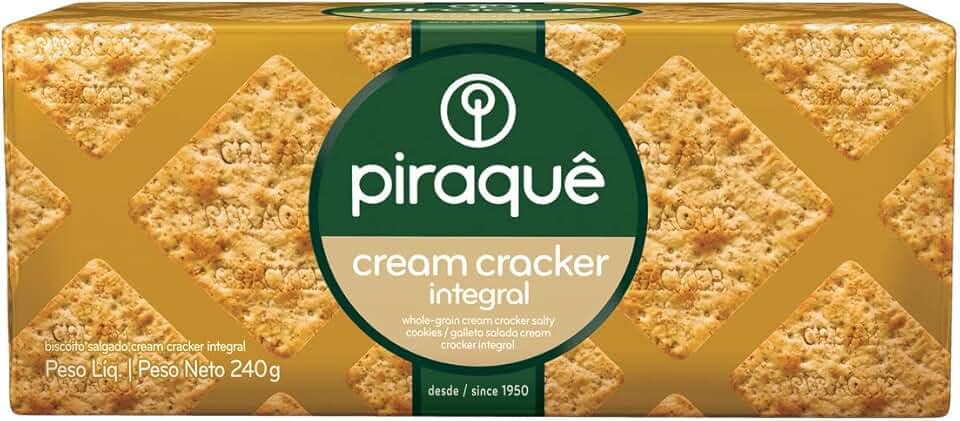 Biscoito Cream Cracker Integral Piraquê Pacote 240g