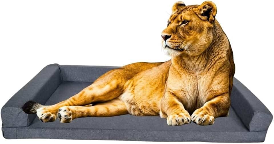 Cama Sofá Pet Grande 120x80x17cm Confortável, Resistente e Impermeável - Pet Querido (CINZA)