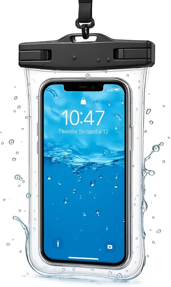 Capa Case para Celular a Prova D'Água Impermeável Transparente Universal Proteção Completa IPX8 Sensível ao Toque Ideal para Praia Trilhas Piscina Viagens (PRETA)