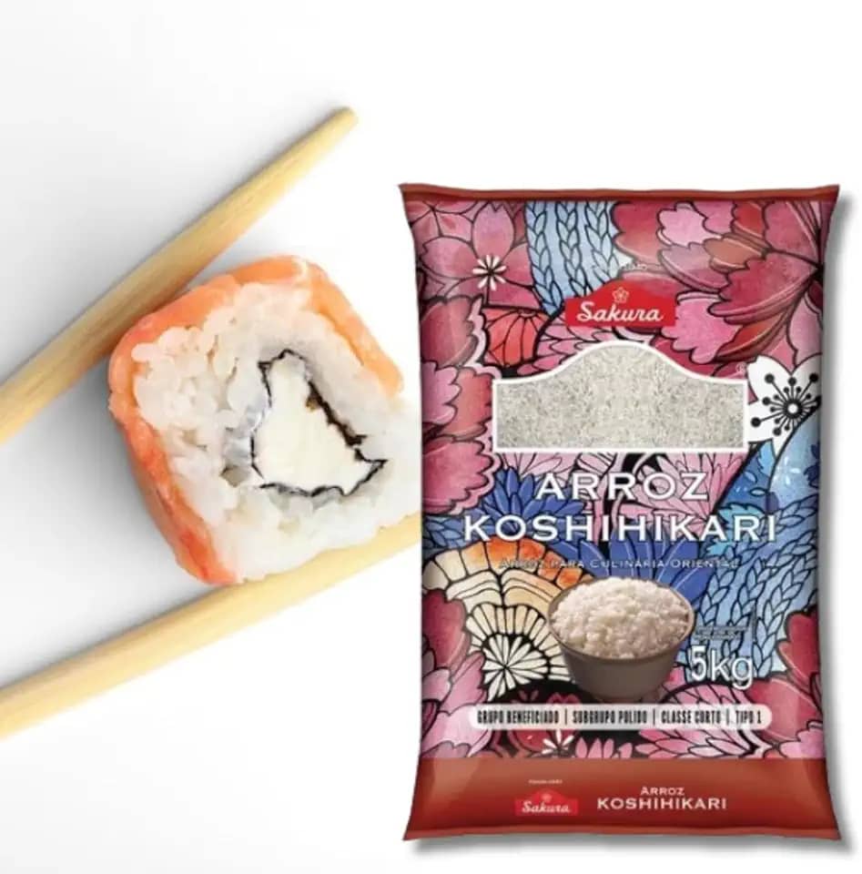 Arroz Grão Curto Koshihikari Sakura 5Kg - Ideal para Sushi