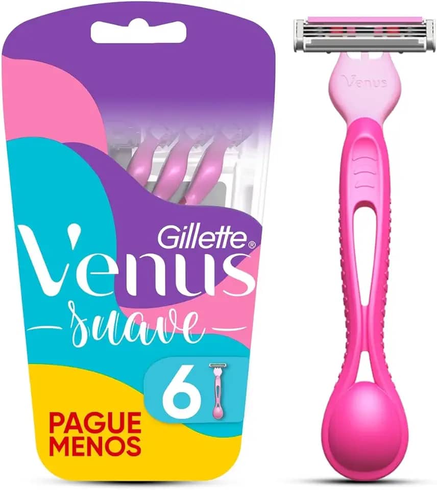 Gillette Venus Suave, Aparelho de Depilação Descartável com Aloe, 6 Uds