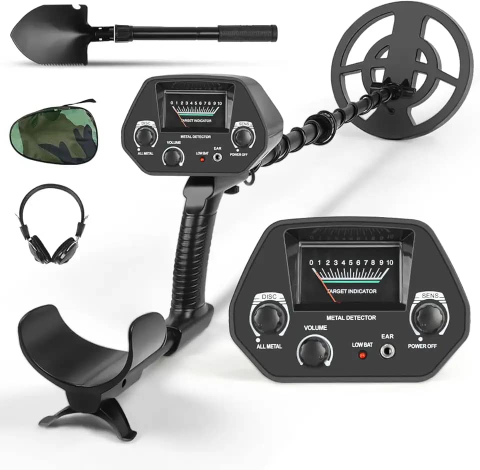 76-110 cm Detector de Metal com Tela, Kit de Detectores de Metal de Praia, Detector de Metais Subterrâneos e Subaquático, Detector de Metais Ouro Prata Bronze Profissional Portátil, Metal Detectors