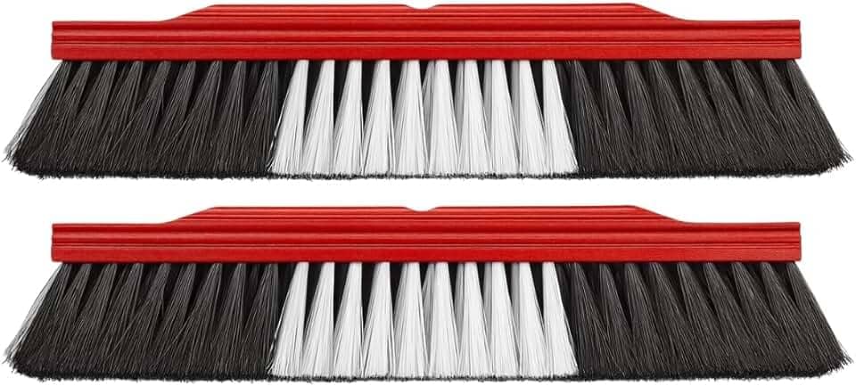 Kit 2 Vassoura de Pelos Sintéticos 40cm Base de Madeira Média – Ideal para Piso Liso, Cerâmica e Piso Frio | Limpeza Doméstica Suave e Eficiente | Cerdas Macias Sem Riscar | Sem Cabo