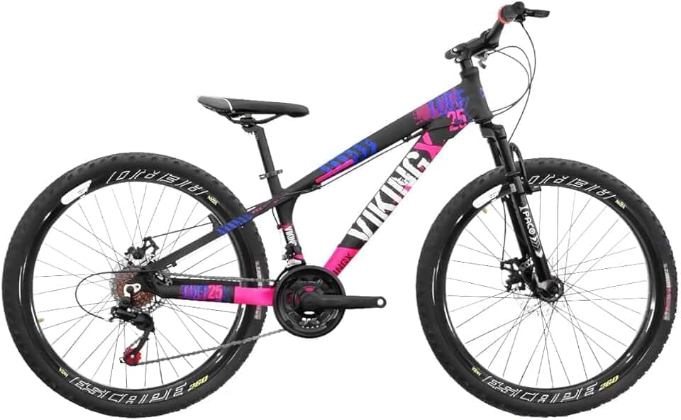 Bicicleta Aro 26 Estilo Freeride Modelo Elite Com Quadro Viking Tuff X25 Aros Flay 18 Velocidades Suspensão Dianteira e Freios a Disco