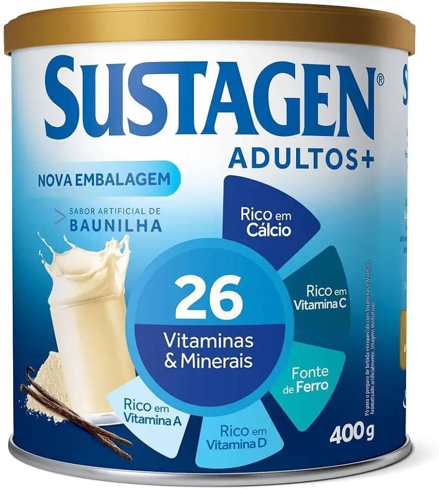 Sustagen N&E Complemento Alimentar Sustagen Adultos+ Sabor Baunilha - Lata 400G