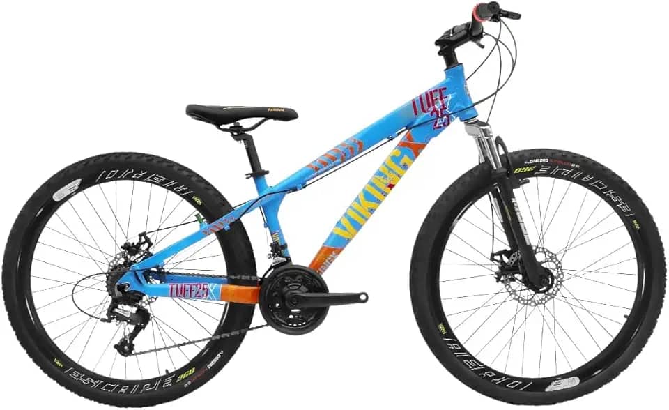 Bicicleta Aro 26 Estilo Freeride Modelo Elite Com Quadro Viking Tuff X25 Aros Flay 18 Velocidades Suspensão Dianteira e Freios a Disco
