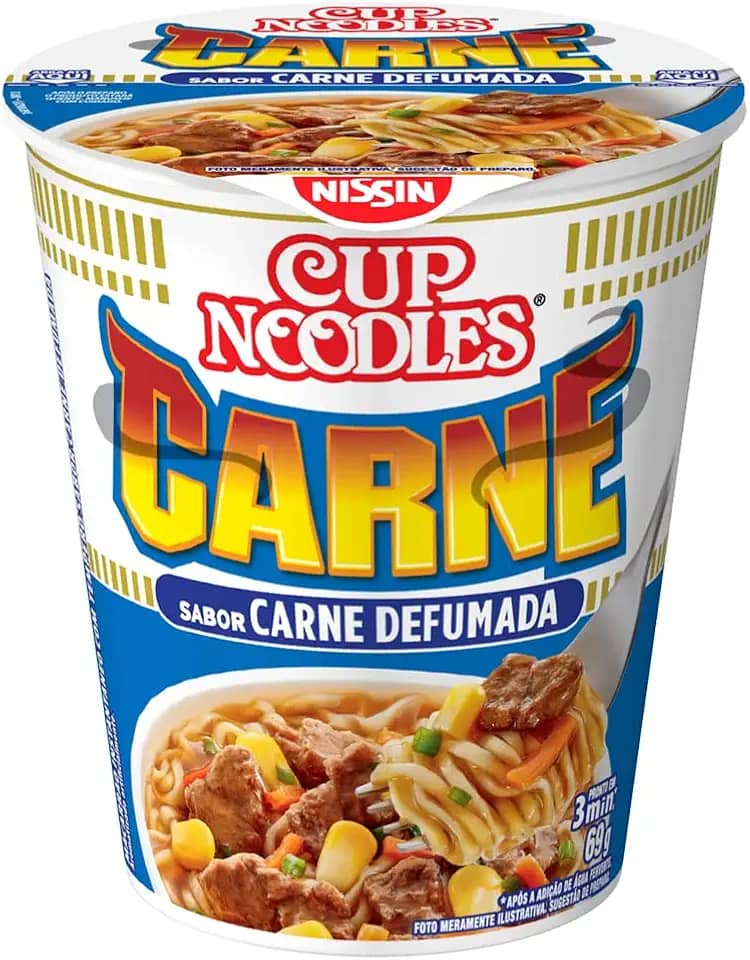 Nissin Cup Noodles Sabor Carne Defumada 69G