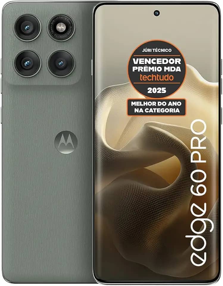Smartphone Motorola Edge 60 PRO 5G - 512GB 24GB (12GB RAM+12GB Ram Boost) Tela Quad-Curve moto AI 50MP Sony Camera ultrarresistencia militar IP68 + IP69 - Cinza