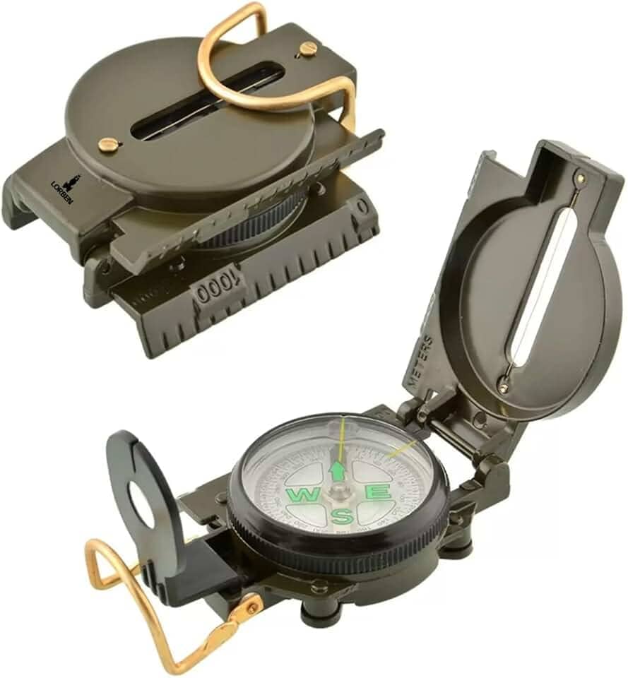 Bússola Profissional Lorben Estilo Militar Compacta Camping Caça Trilha GT6136