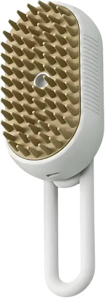 Escova Pet 3-em-1 a Vapor Recarregável – Remoção de Pelos, Massagem e Nebulização Regulável, USB-C, Heads Intercambiáveis, Modo Ultra-Silencioso – Ideal para Cães e Gatos (Premium)