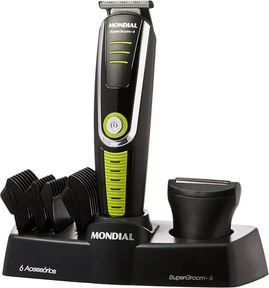 MONDIAL Aparador de Pelos Super Groom 06, Preto/Verde, 6W, Bivolt - BG-04