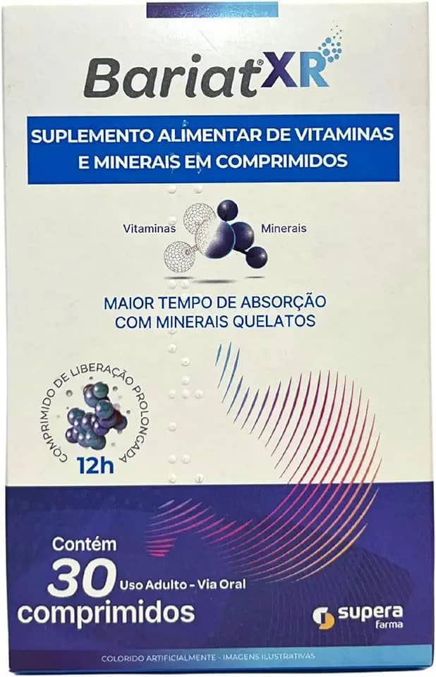 Suplemento Alimentar Multivitamínico Vitaminas Minerais Essenciais Bariat XR 30 Comprimidos