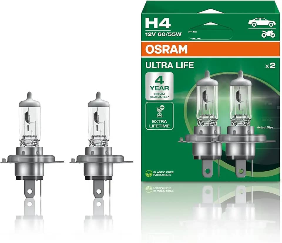 PAR LAMPADA OSRAM H4 ULTRA LIFE 3200K 12V 55W GARANTIA 4 ANOS