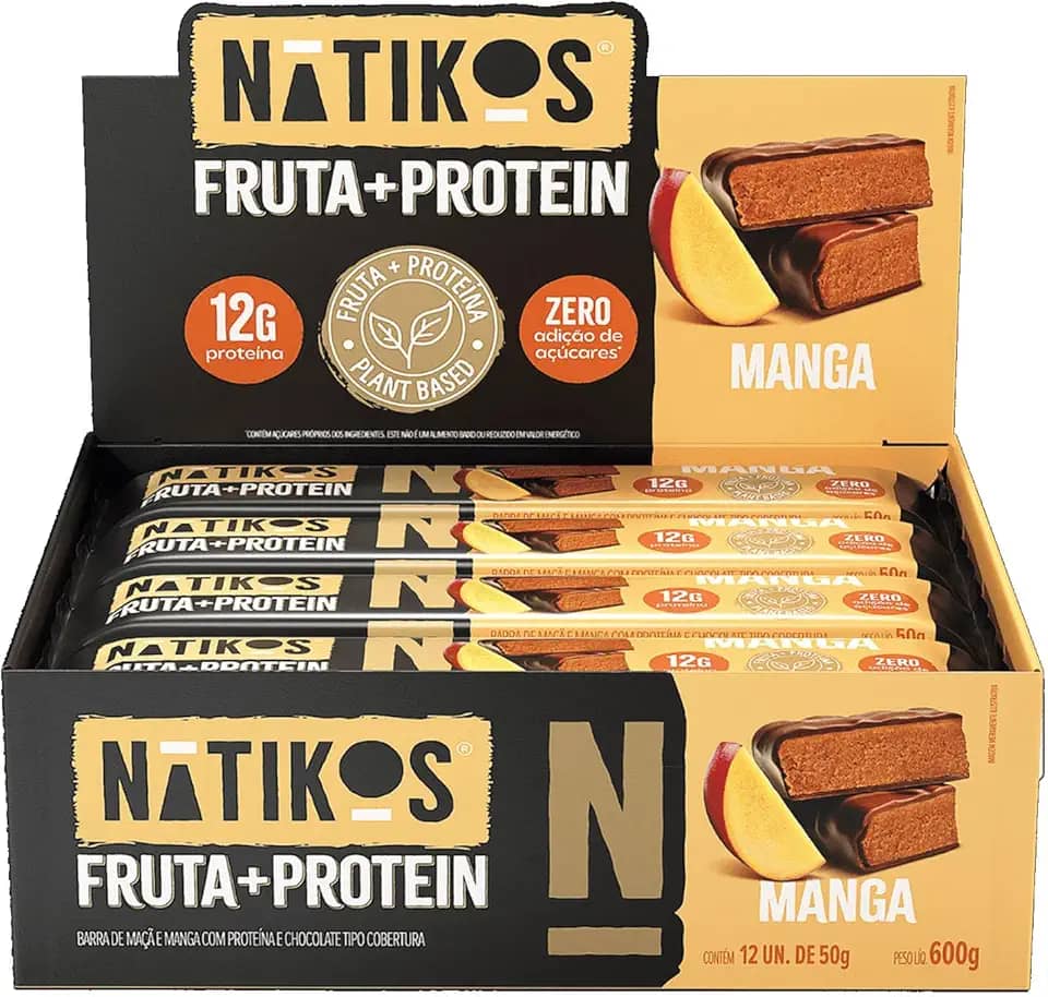 Barra de Frutas Manga c/Proteina 50g Display 12und NATIKOS