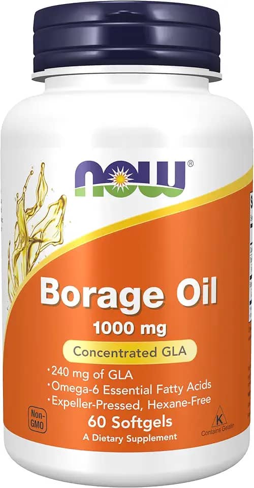Borage Óleo de Borragem 1000 Mg (60 SGels) Now Foods