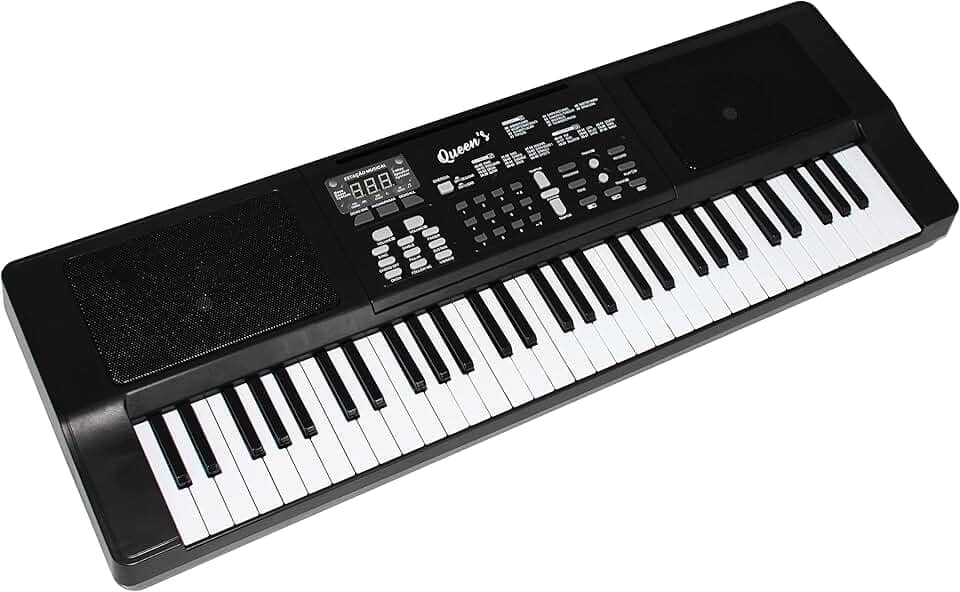 O Teclado Musical Eletrônico com 61 teclas Semi-Profissional Instrumento Versátil, Fácil de Usar, com Painel Digital, Aprendizado Interativo, Biblioteca de Sons e Timbres.