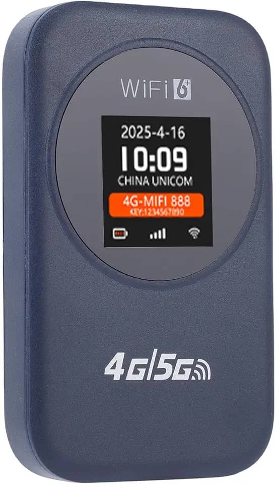 Roteador WiFi Portátil 4G 300Mbps 2.4G Time Display Mobile Hotspot, Estabilidade para Viagens, Compatível Com Internet Portátil, Bateria de 3000mAh, Fácil Operação, Informações