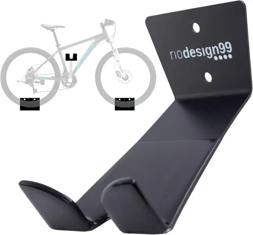 rio design99 – suporte de bicicleta parede horizontal bike preto - speed, mtb, mountain, suporte bike, porta bike, pendurador de bicicleta, suporte pneu