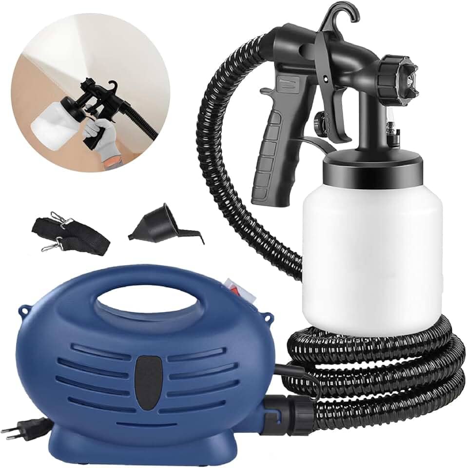 HOLTTER Pistola Eletrica de Pintura Pistola Pulverizadora Profissional de Tinta Máquina de Pintar Parede Compressor Tinta Portátil 650W Mangueira Espiral Pistola de Pintura com Acessórios (127, Volts)