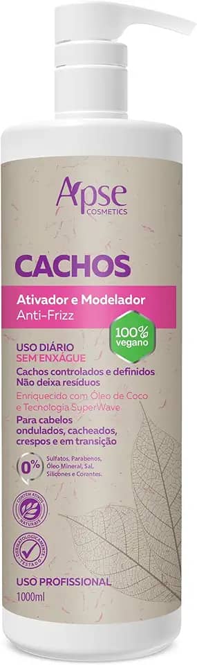 Ativador e Modelador Anti Frizz Cachos 1000ml, Apse Cosmetics