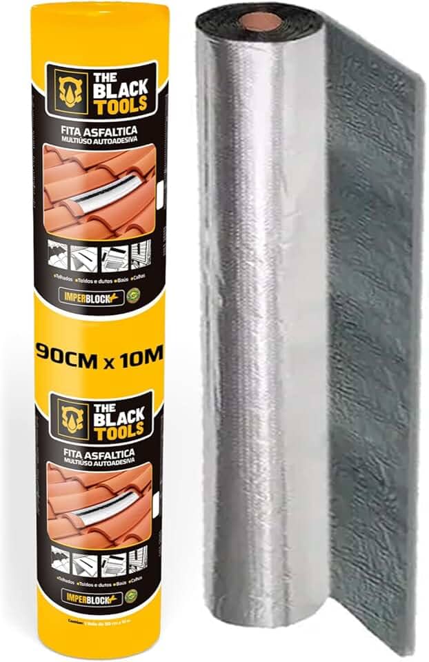 Manta Asfáltica Autoadesiva Aluminizado Vedatudo 90cm X 10m Imperblock Aluminio FVD90 The Black Tools