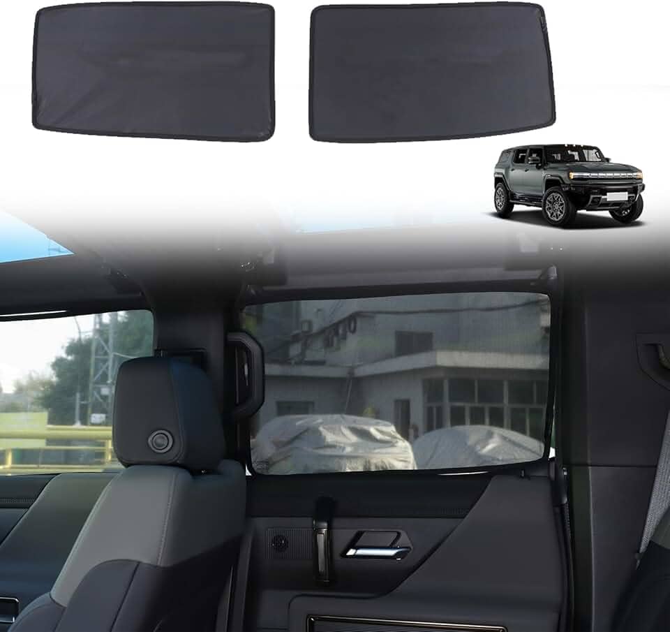 Persianas de tela para caminhões Hummer EV SUV 2024 2025 2026 2027, acessórios para caminhões Hummer EV SUV, para-sol de janela lateral automotiva, bloqueador de para-brisa, proteção contra brilho e