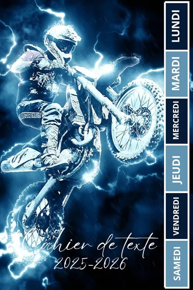 CAHIER DE TEXTE 2025-2026 MOTO: Pour filles et garçons| CE1, CE2, CM1, CM2,CP| Pratique Pour Toutes Les Matières pour une rentrée scolaire organisée (French Edition)