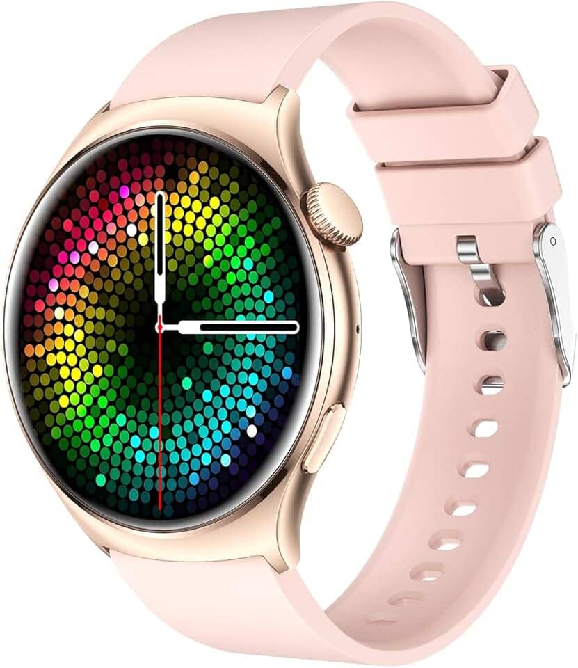 Relogio Smartwatch Feminino 1.43“ Tela HD AMOLED Touch, IP68 à Prova d‘Água, Bateria de 10-15 Dias, Monitoramento Esportivo, Chamadas Bluetooth, Notificações, Smartwatch