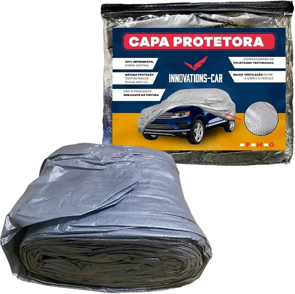 Capa Cobrir Carro Protetora Anti-uv 100% Impermeável Forrada (Tamanho P)