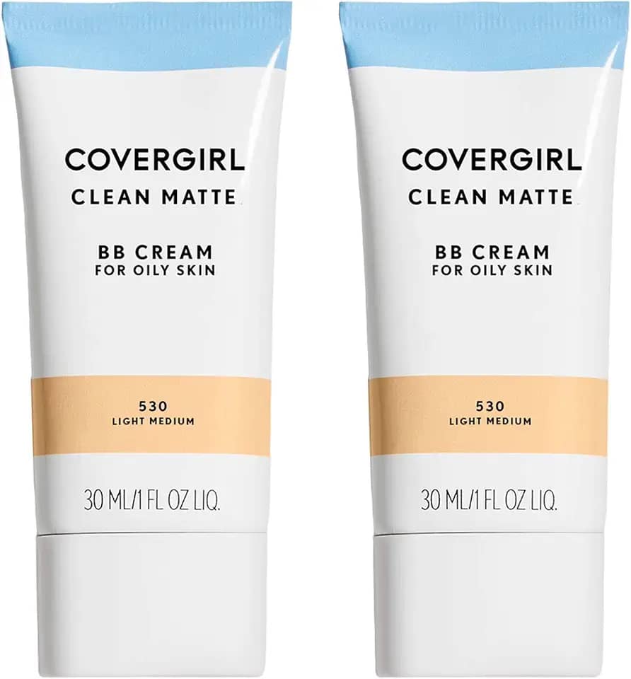 COVERGIRL Clean Matte Bb Cream para pele oleosa, médio claro 530, 1 Fl Oz (2 unidades)