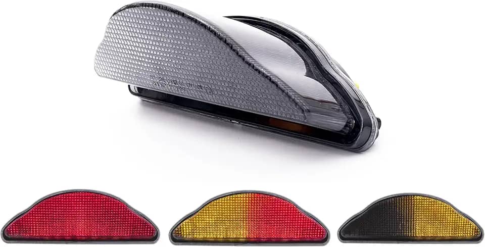 Adequado para Yamaha 2005-2010 XV1700 Road Star Midnight Warrior; 2002-2010 XV1700 Road Star Warrior; Luz traseira de freio de LED + indicadores de seta integrados (moke, flash Style2)