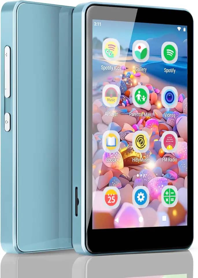 MP3 Player for Kids with Parental Controls, Spotify Kids, Spotify, Audible, Amazon Music, Libby, 4.0” IPS MP4 Music Player Up to 512GB (Blue)