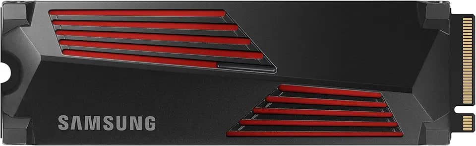 SAMSUNG 990 PRO com dissipador de calor SSD 2TB PCIe 4.0 M.2 disco rígido interno de estado sólido, velocidade mais rápida para jogos, controle de calor, armazenamento direto e expansão de memória, compatível com Playstation5, MZ-V9P2T0CW