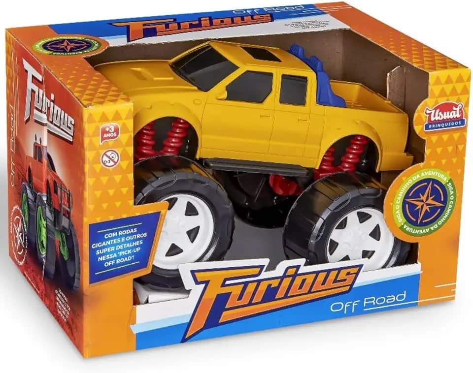 Caminhonete Furious Pick-Up Off Road Infantil – Brinquedo Resistente, Rodas Grandes, Veículo 4x4 de Aventura
