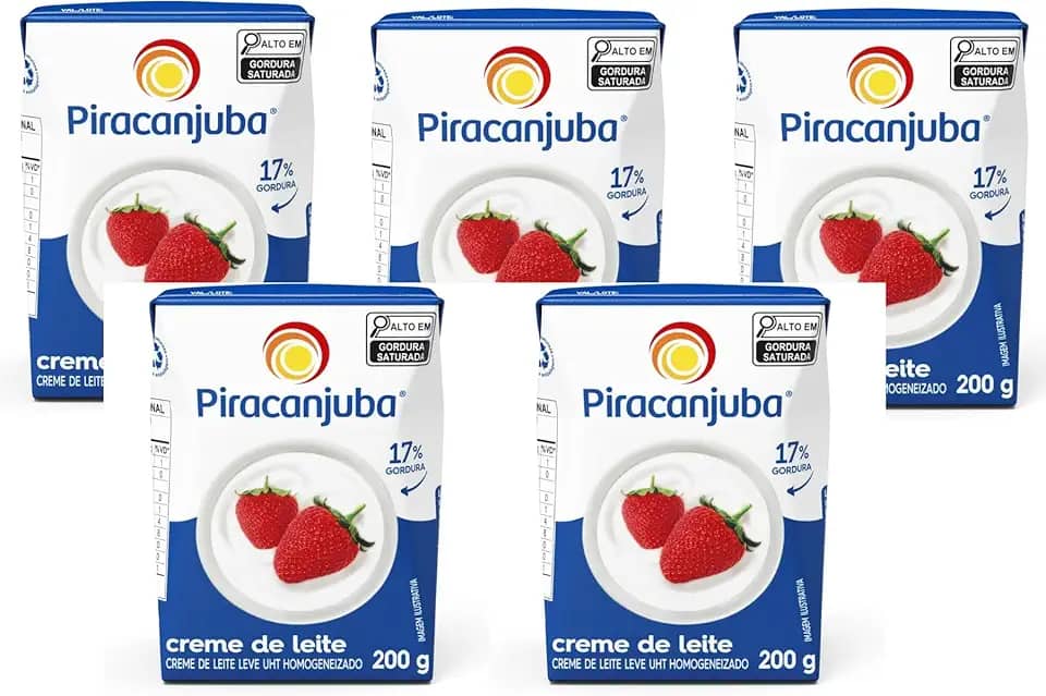 kit 5 Piracanjuba Creme de Leite, 200g,