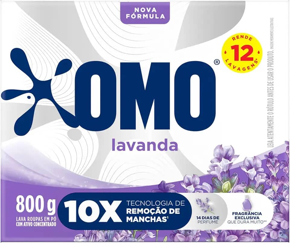 OMO Lava-Roupas Em Pó Com Ativo Concentrado Lavanda Caixa 800G Edição Especial