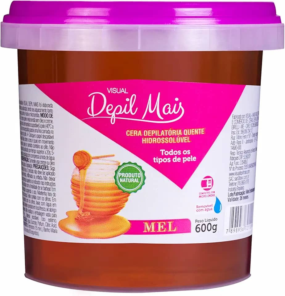Cera Depilatoria Quente Hidrossolúvel 600G Mel