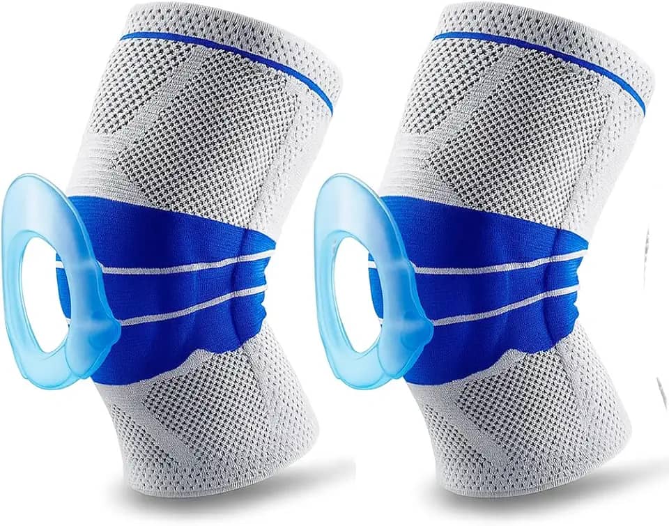 Joelheira de Compressão 3D Articulada com Hastes Flexíveis e Anel de Silicone Patelar – Suporte Ortopédico para Joelho (2)