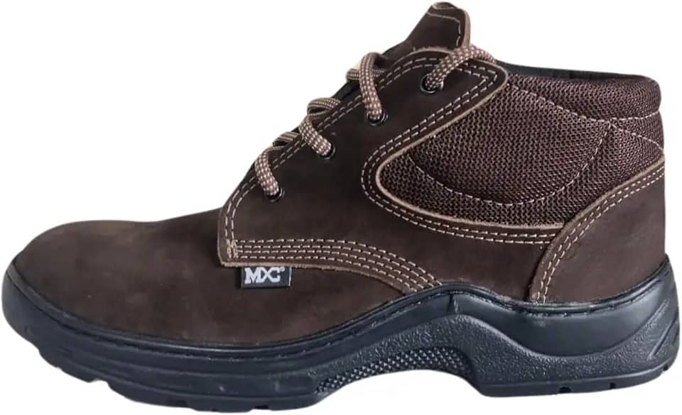 Coturno Botina Bota Couro Legitimo Trabalho EPI Segurança CA Bico PVC Masculino Feminino Unissex MXC BRASIL