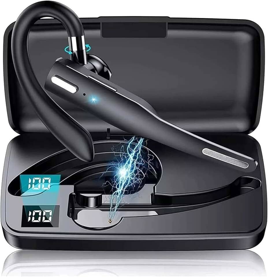 Fone de ouvido Bluetooth sem fio, viva-voz com microfone com cancelamento de ruído, até 55 horas de reprodução, adequado para uso no escritório