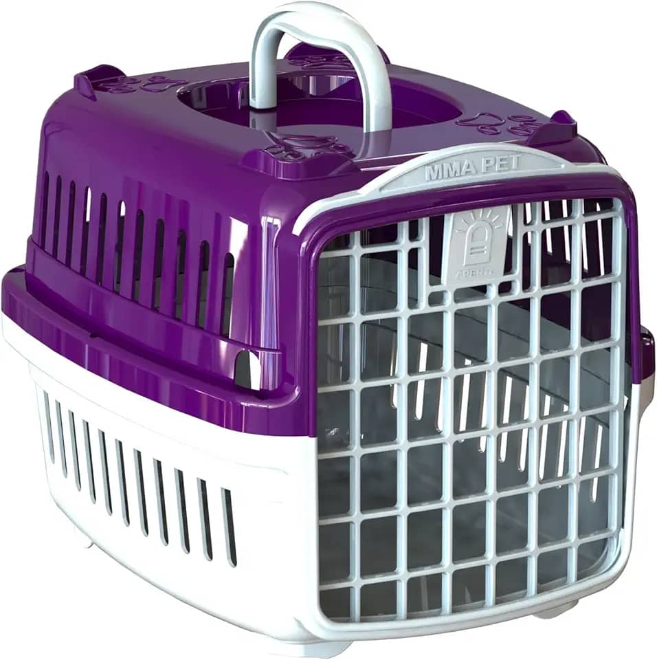 Caixa de Transporte Pet Gatos e Cães Pequeno Médio e Grandes (Lilás, Nº3 até 16kg)
