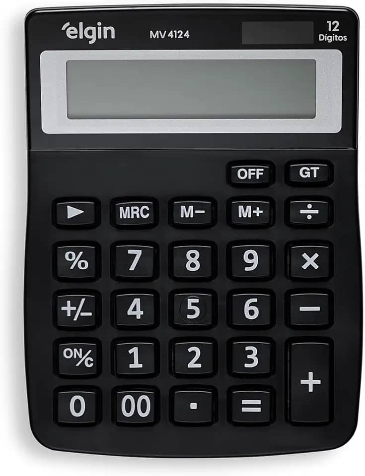 Calculadora de Mesa 12 Dígitos MV 4124 Preta Elgin