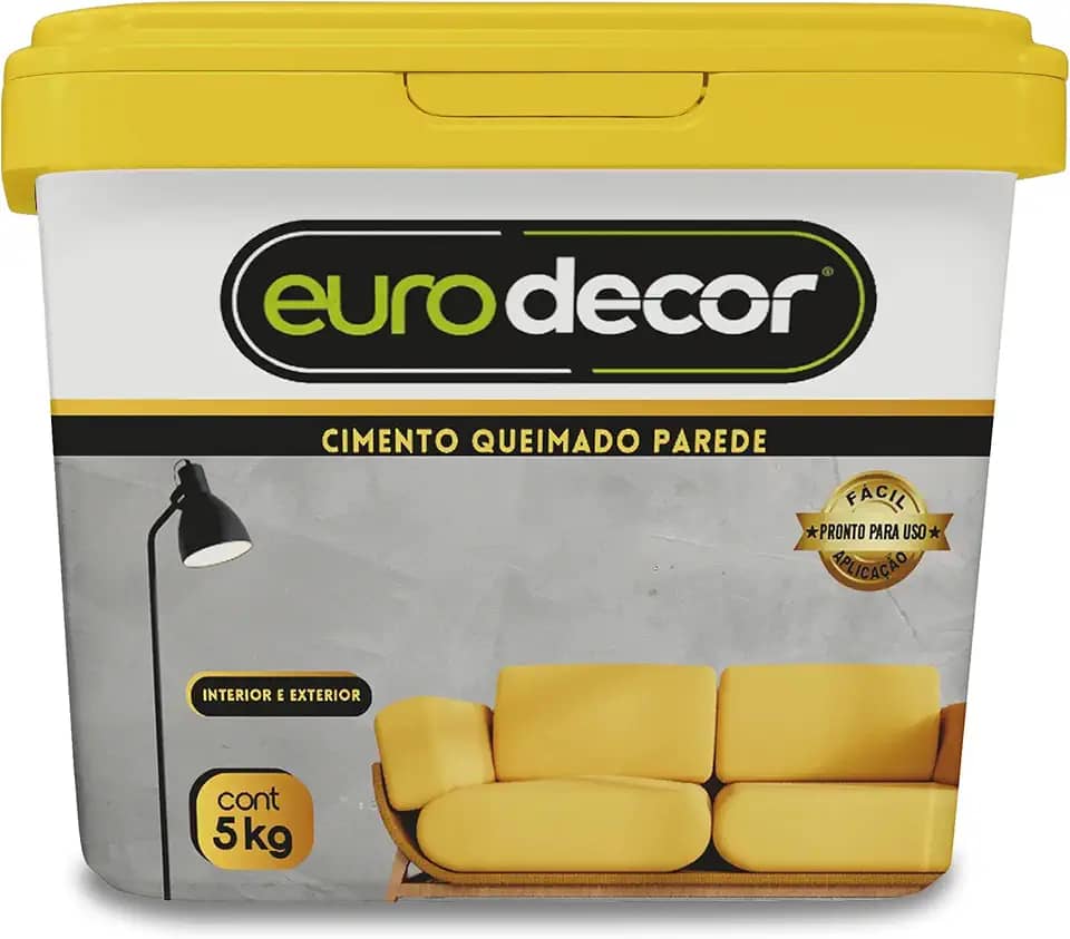 Cimento Queimado para Parede Pronto Eurodecor 5Kg (Cinza Elefante)