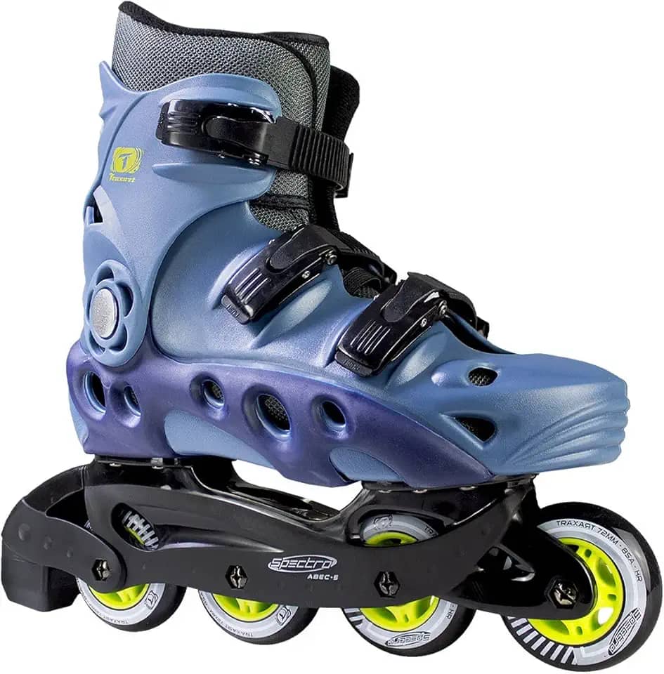 Patins Traxart Spectro Azul Inline Recreação - 72mm ABEC-5