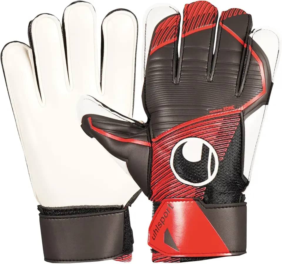Luva de Goleiro Uhlsport Powerline Starter Soft Preto/Vermelho Tamanho 08