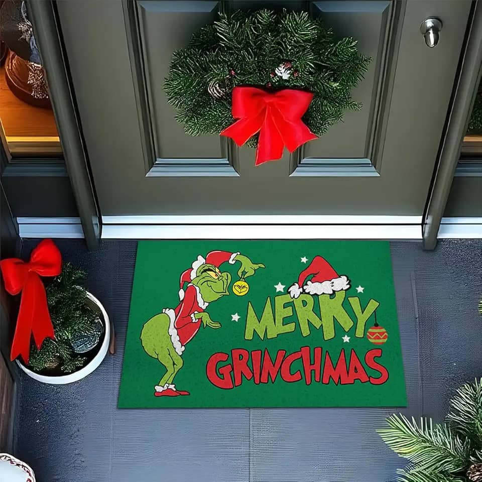 Tapete De Porta Capacho Divertido Merry Grinchmas Ca954